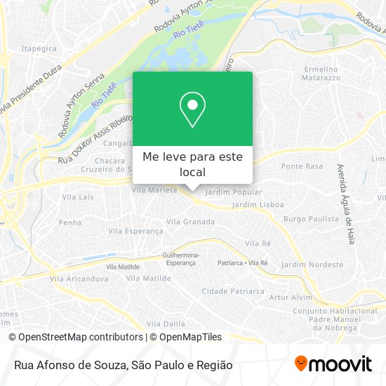 Rua Afonso de Souza mapa