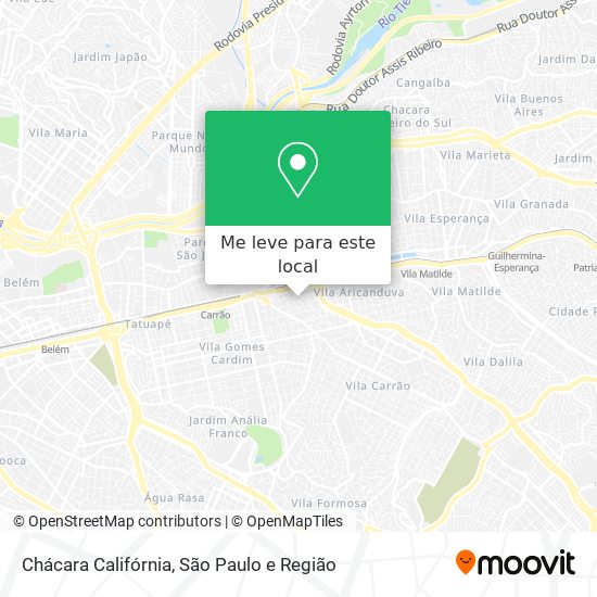 Chácara Califórnia mapa