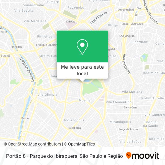 Portão 8 - Parque do Ibirapuera mapa