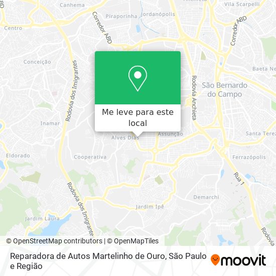 Reparadora de Autos Martelinho de Ouro mapa