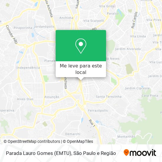 Parada Lauro Gomes (EMTU) mapa