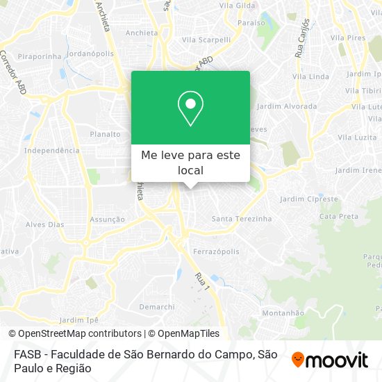 FASB - Faculdade de São Bernardo do Campo mapa