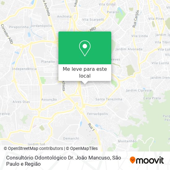 Consultório Odontológico Dr. João Mancuso mapa