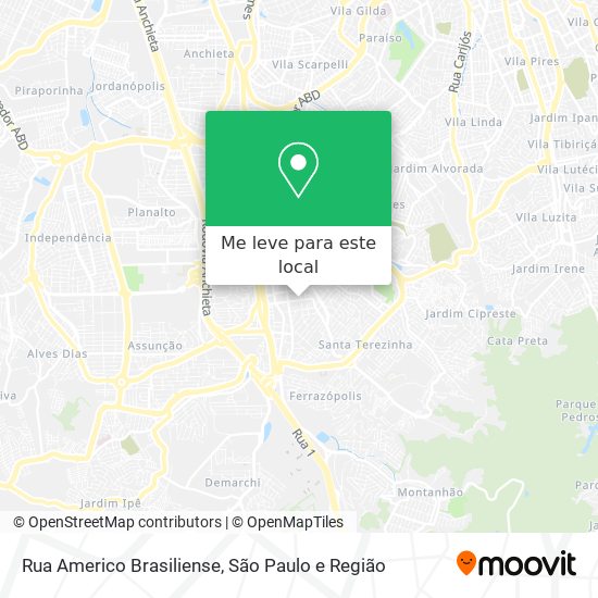 Rua Americo Brasiliense mapa