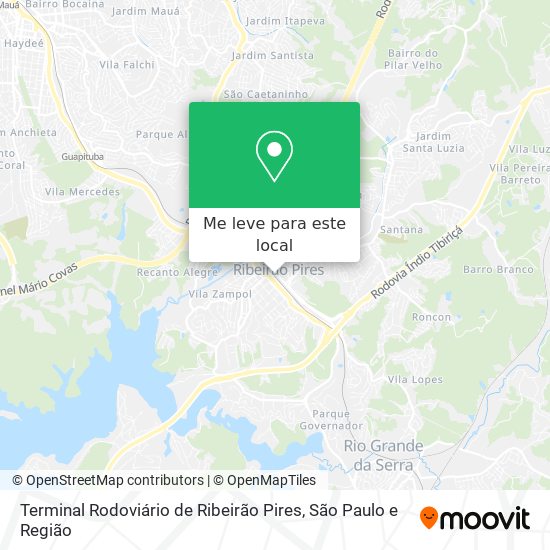 Terminal Rodoviário de Ribeirão Pires mapa