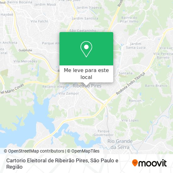 Cartorio Eleitoral de Ribeirão Pires mapa