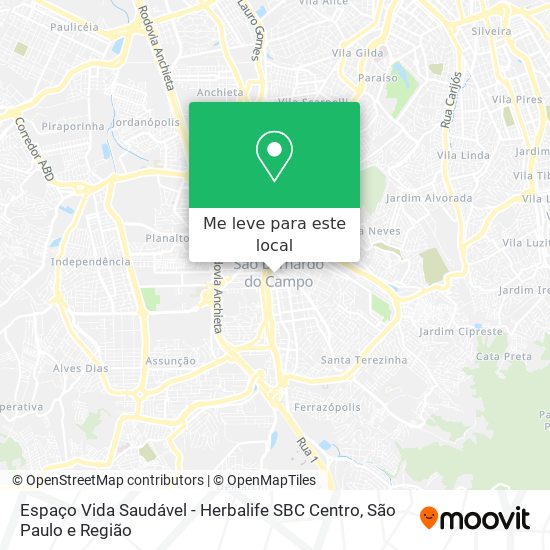 Espaço Vida Saudável - Herbalife SBC Centro mapa