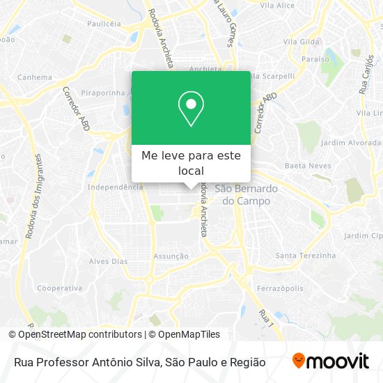 Rua Professor Antônio Silva mapa