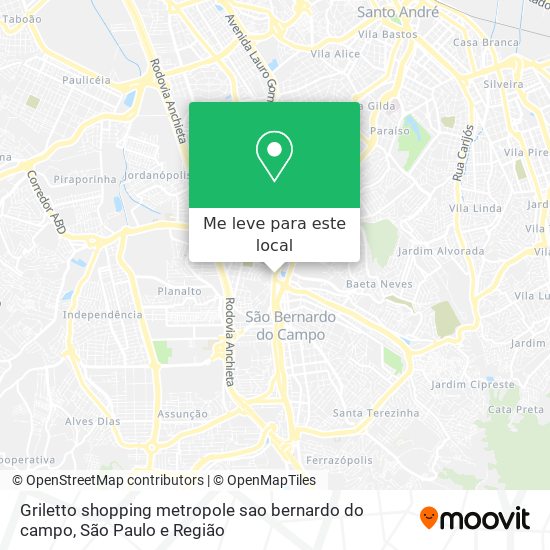 Griletto shopping metropole  sao bernardo do campo mapa