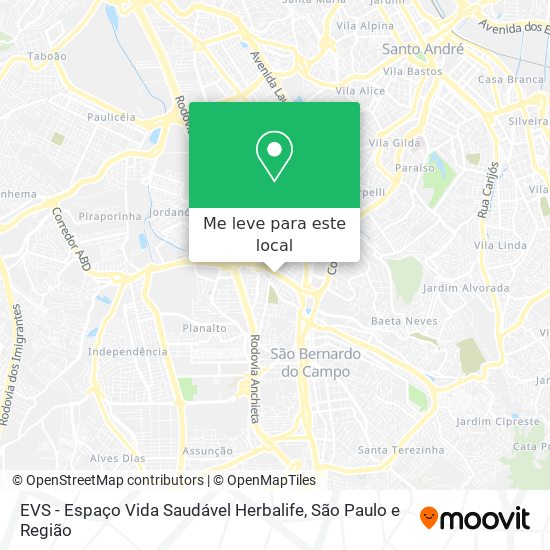 EVS - Espaço Vida Saudável Herbalife mapa