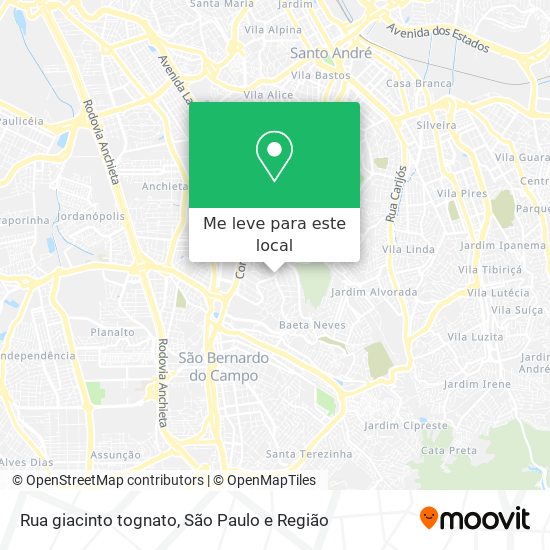 Rua giacinto tognato mapa