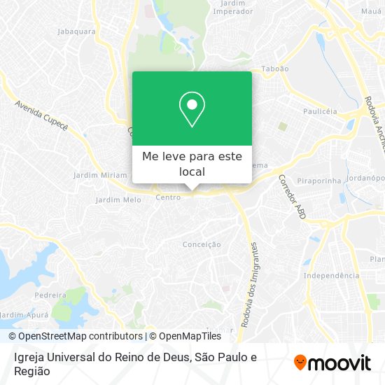 Igreja Universal do Reino de Deus mapa