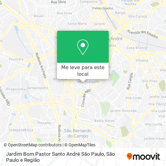 Jardim Bom Pastor Santo André São Paulo mapa