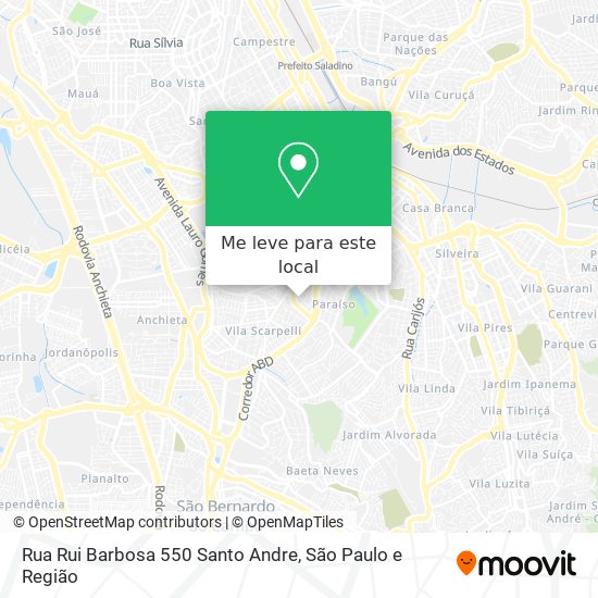 Rua Rui Barbosa 550 Santo Andre mapa
