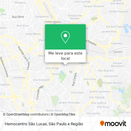 Hemocentro São Lucas mapa