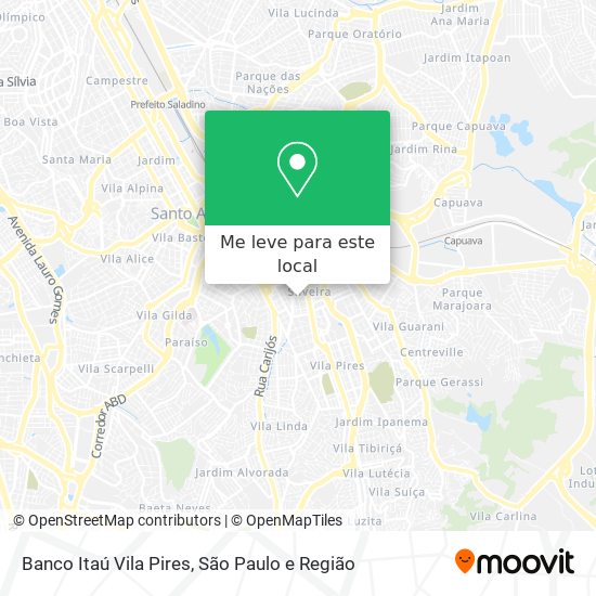 Banco Itaú Vila Pires mapa