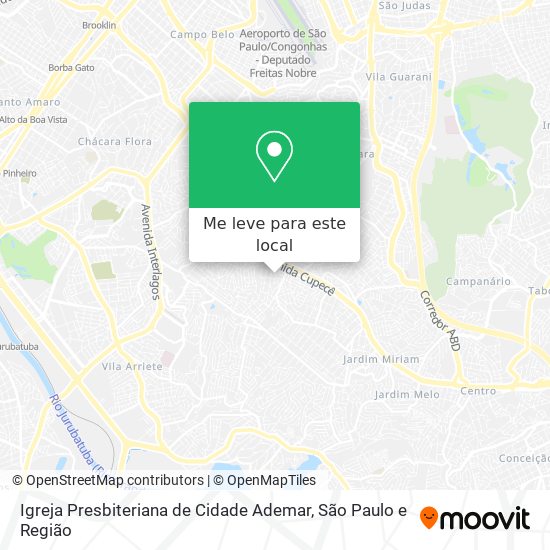 Igreja Presbiteriana de Cidade Ademar mapa