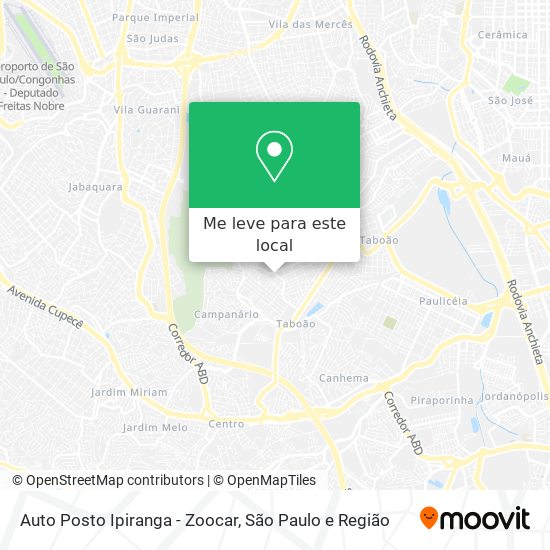 Auto Posto Ipiranga - Zoocar mapa