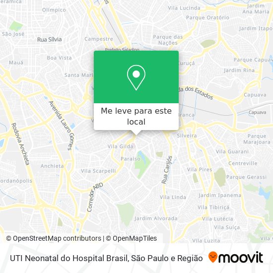 UTI Neonatal do Hospital Brasil mapa