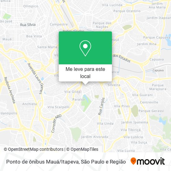 Ponto de ônibus Mauá/Itapeva mapa