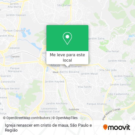 Igreja renascer em cristo de maua mapa