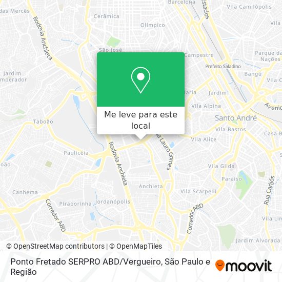 Ponto Fretado SERPRO ABD / Vergueiro mapa