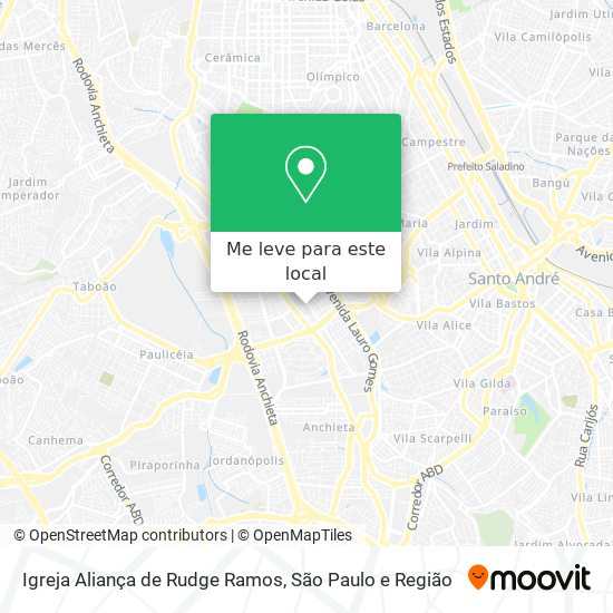 Igreja Aliança de Rudge Ramos mapa