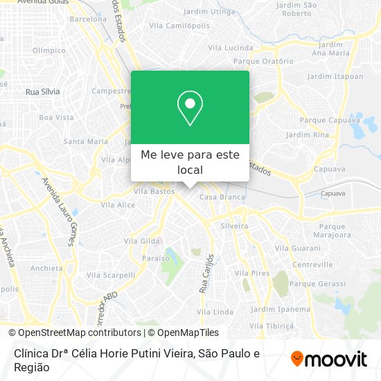 Clínica Drª Célia Horie Putini Vieira mapa