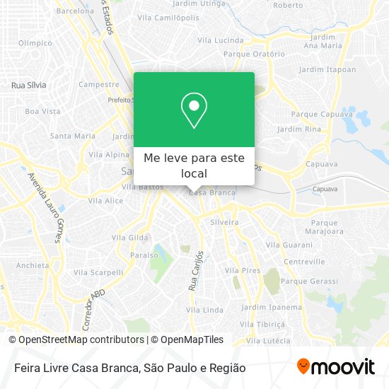 Feira Livre Casa Branca mapa