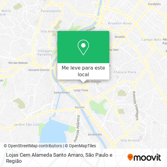 Lojas Cem Alameda Santo Amaro mapa
