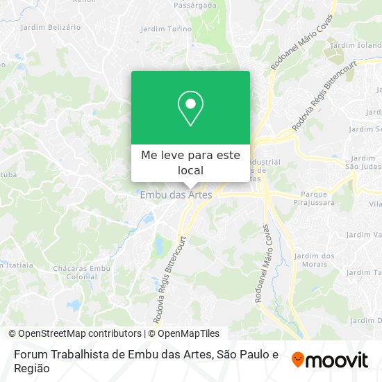 Forum Trabalhista de Embu das Artes mapa