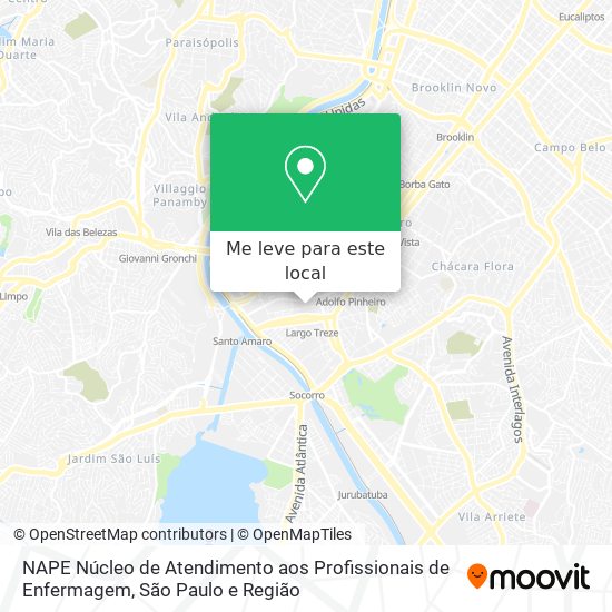 NAPE Núcleo de Atendimento aos Profissionais de Enfermagem mapa