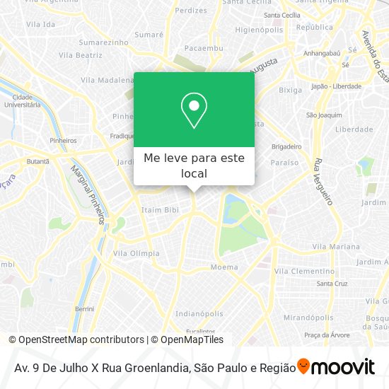 Av. 9 De Julho X Rua Groenlandia mapa