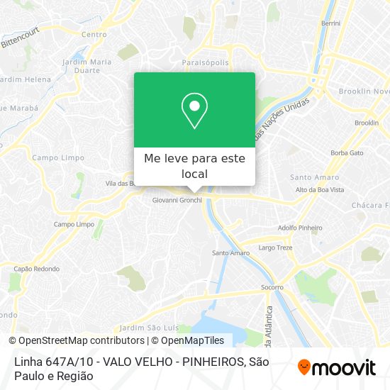 Linha 647A / 10 - VALO VELHO - PINHEIROS mapa
