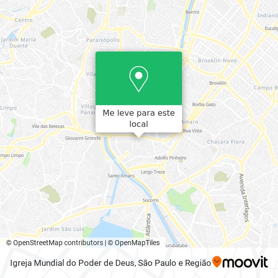 Igreja Mundial do Poder de Deus mapa