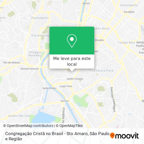 Congregação Cristã no Brasil - Sto Amaro mapa