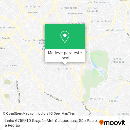 Linha 675R / 10 Grajaú - Metrô Jabaquara mapa