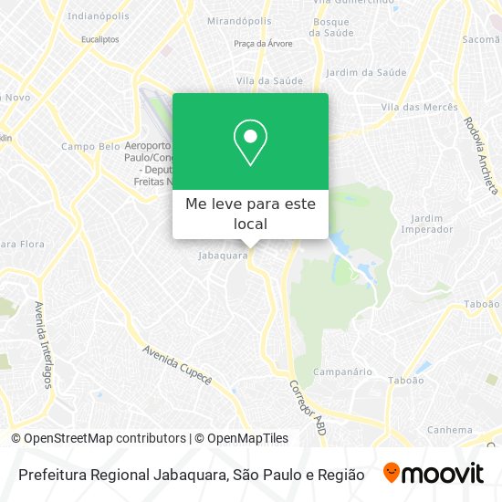 Prefeitura Regional Jabaquara mapa