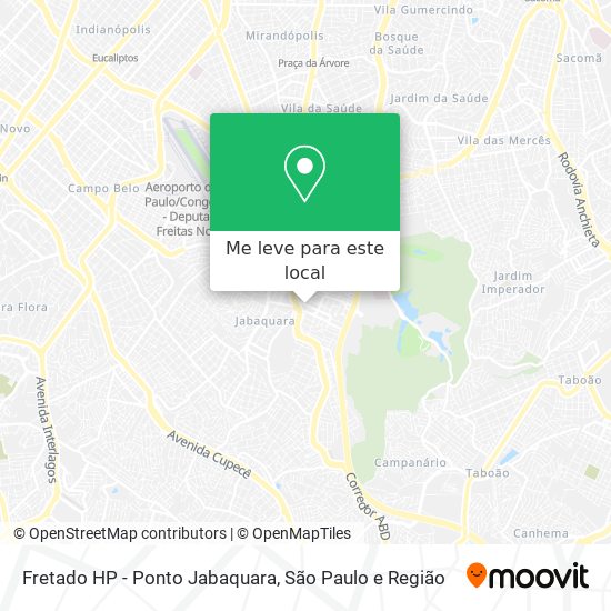 Fretado HP - Ponto Jabaquara mapa