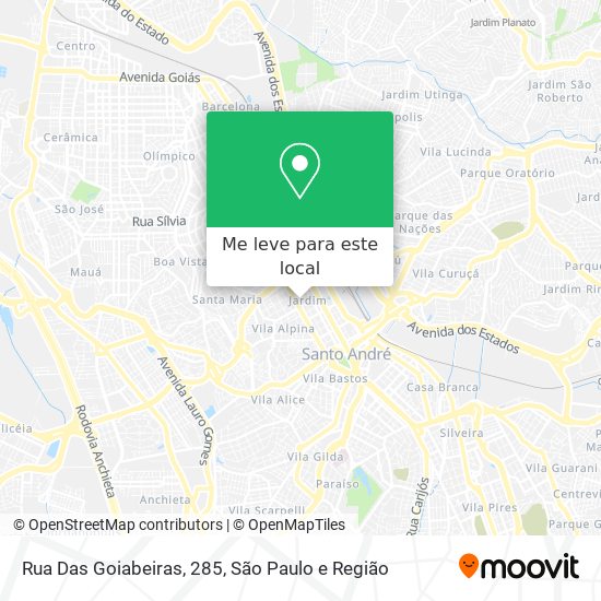 Rua Das Goiabeiras, 285 mapa