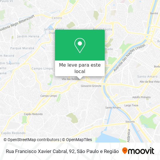 Rua Francisco Xavier Cabral, 92 mapa