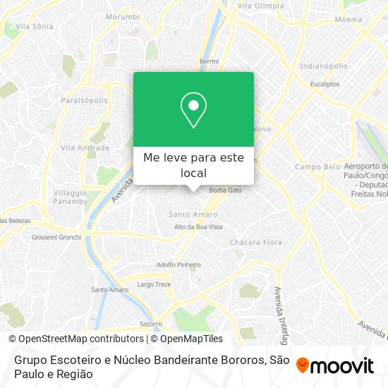 Grupo Escoteiro e Núcleo Bandeirante Bororos mapa