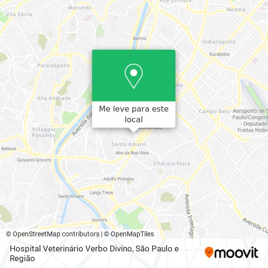 Hospital Veterinário Verbo Divino mapa