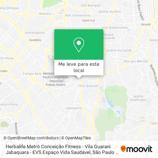 Herbalife Metrô Conceição Fitness - Vila Guarani Jabaquara - EVS Espaço Vida Saudável mapa