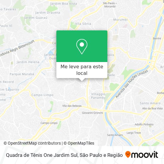 Quadra de Tênis One Jardim Sul mapa