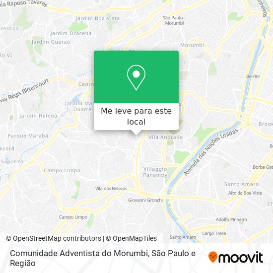 Comunidade Adventista do Morumbi mapa