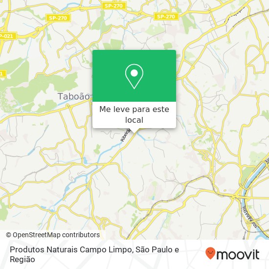 Produtos Naturais Campo Limpo mapa