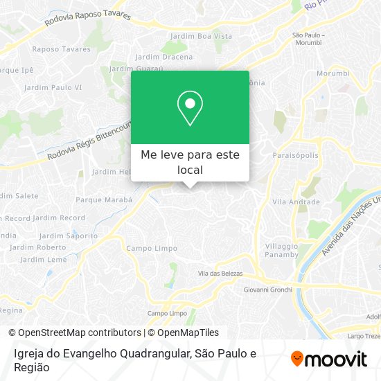 Igreja do Evangelho Quadrangular mapa