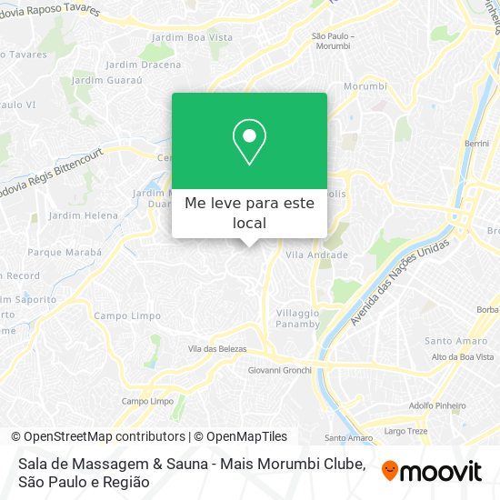 Sala de Massagem & Sauna - Mais Morumbi Clube mapa