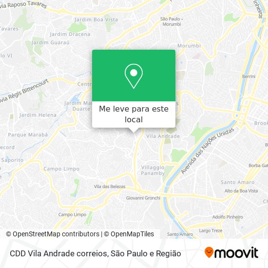 CDD Vila Andrade correios mapa